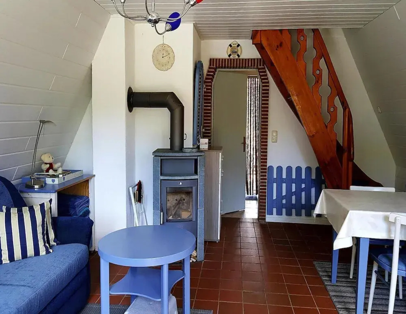 Roof House Near Dummer See With Rowing Boat