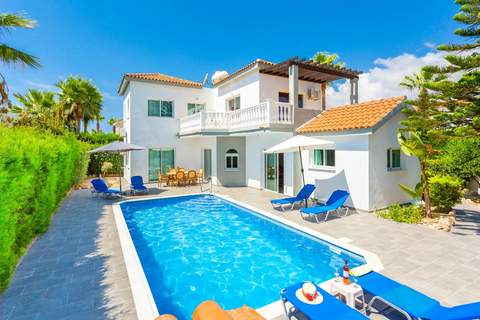 Villa Zenon Large Private Pool Walk to Beach Sea Views A C Wifi Car Not Required - 2222