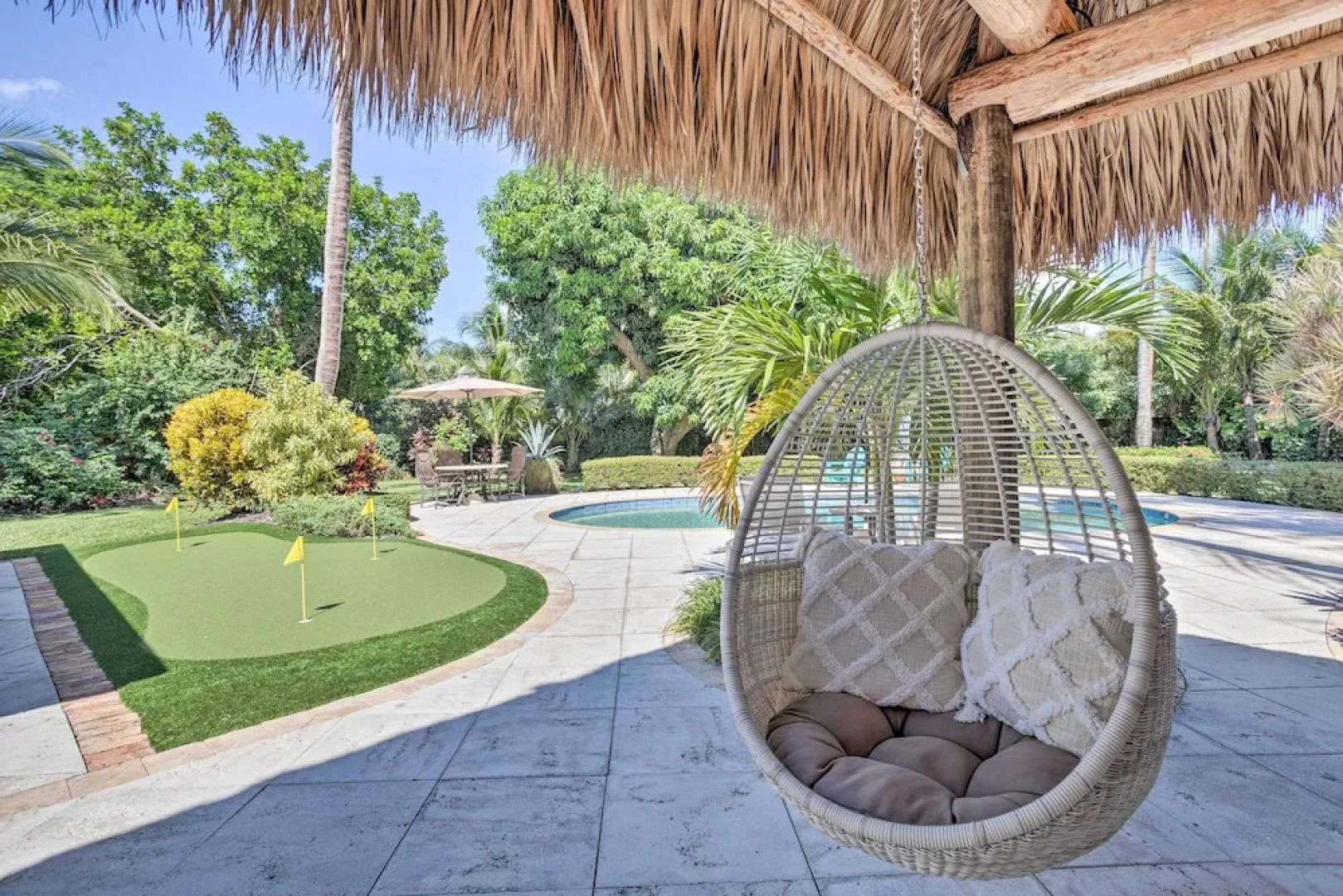 Poolside Paradise w/ Tropical Hut in Palm Beach