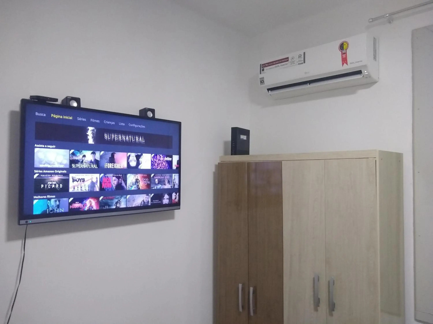 Quarto aconchegante em Apê, no Calçadão