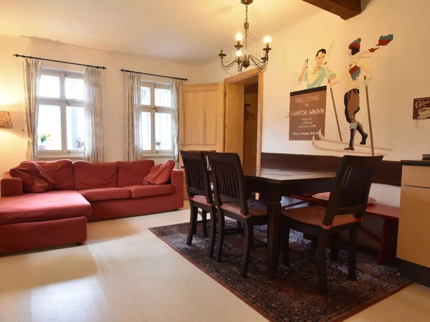 Holiday home located in a quiet, authentic mountain village with a view of the surrounding hills.