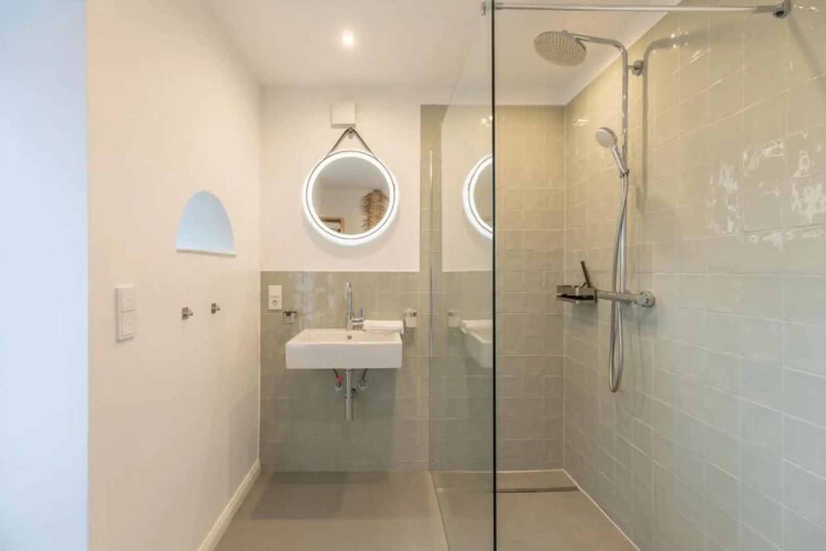 thatched cottage with tiled stove