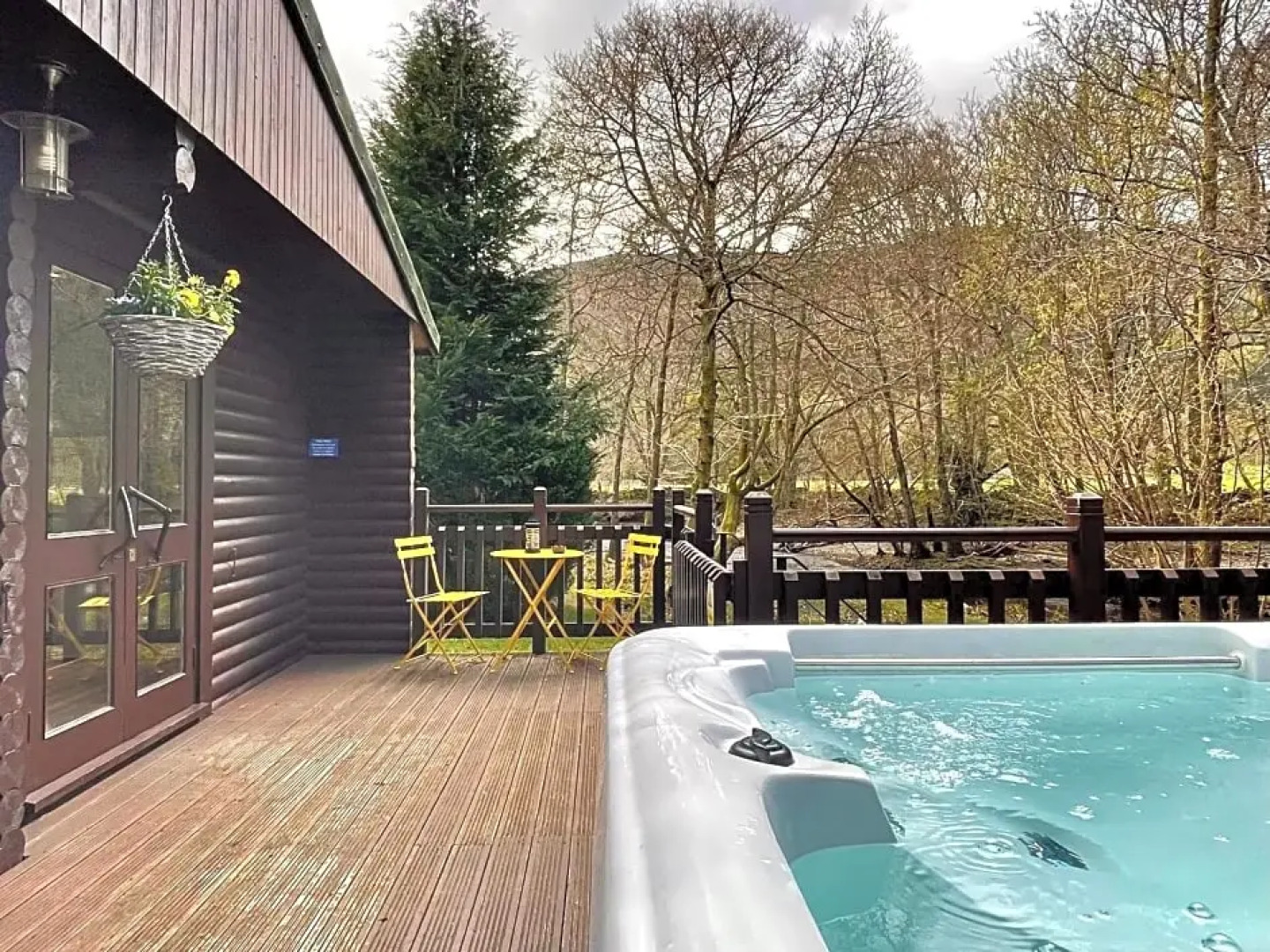 Riverside log cabins