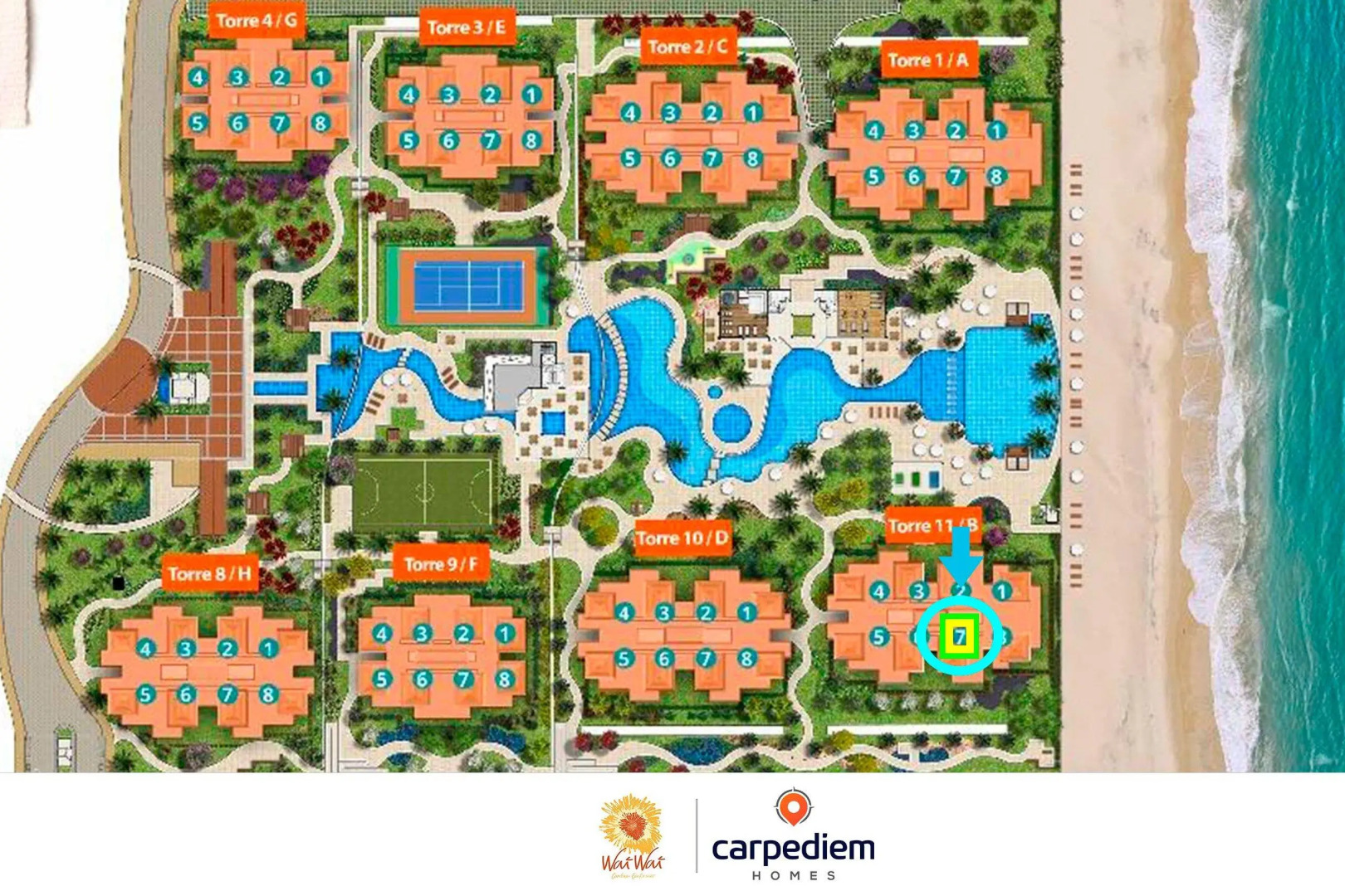 Wai Wai Resort #307 - Apê luxuoso por Carpediem