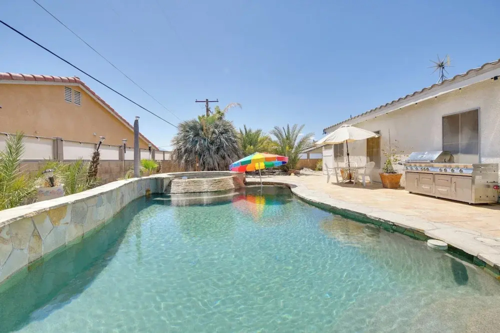 Pool, Patio & Grill: Desert Hot Springs Retreat!