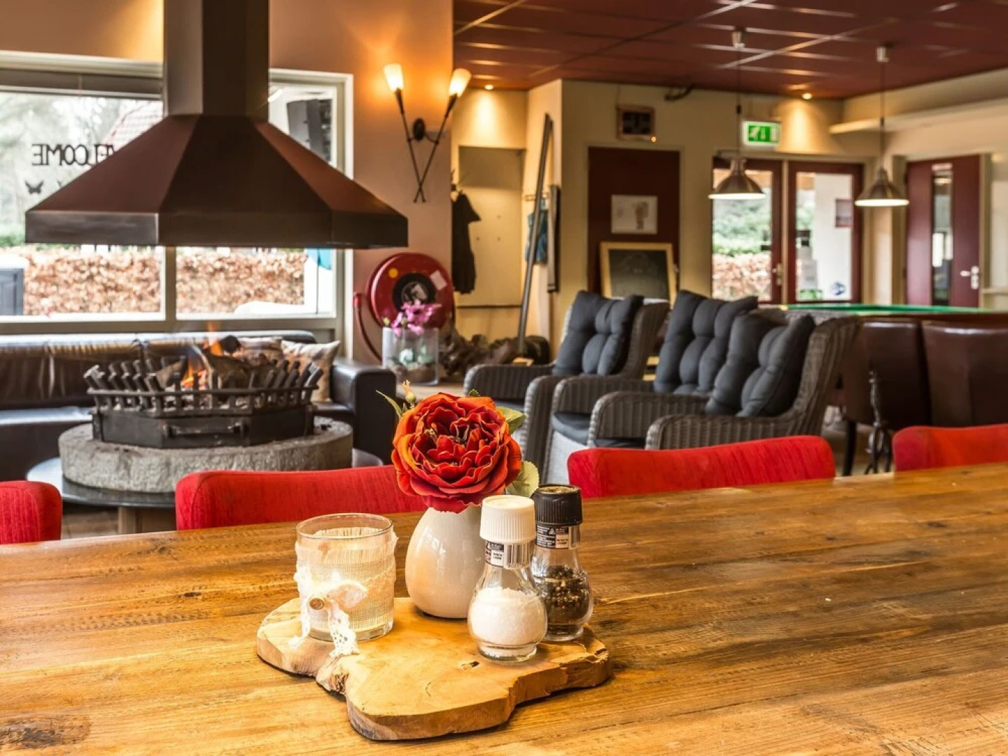 Characteristic house with a garden, surrounded by forest