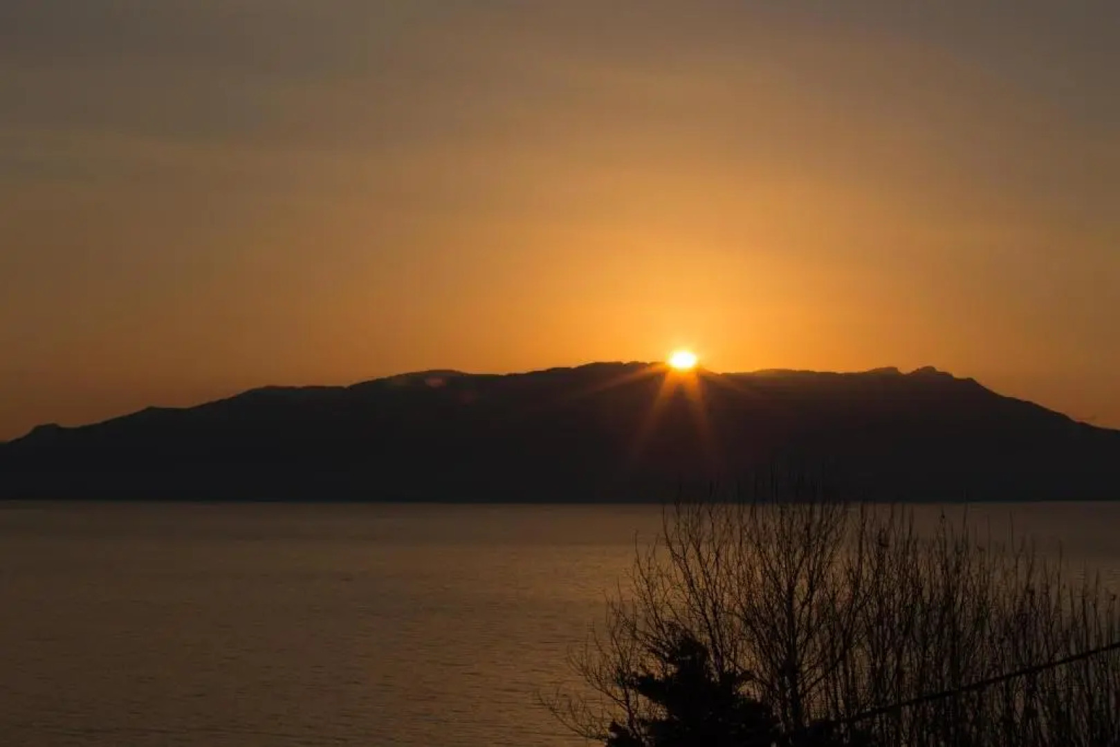 Sunset traditional house