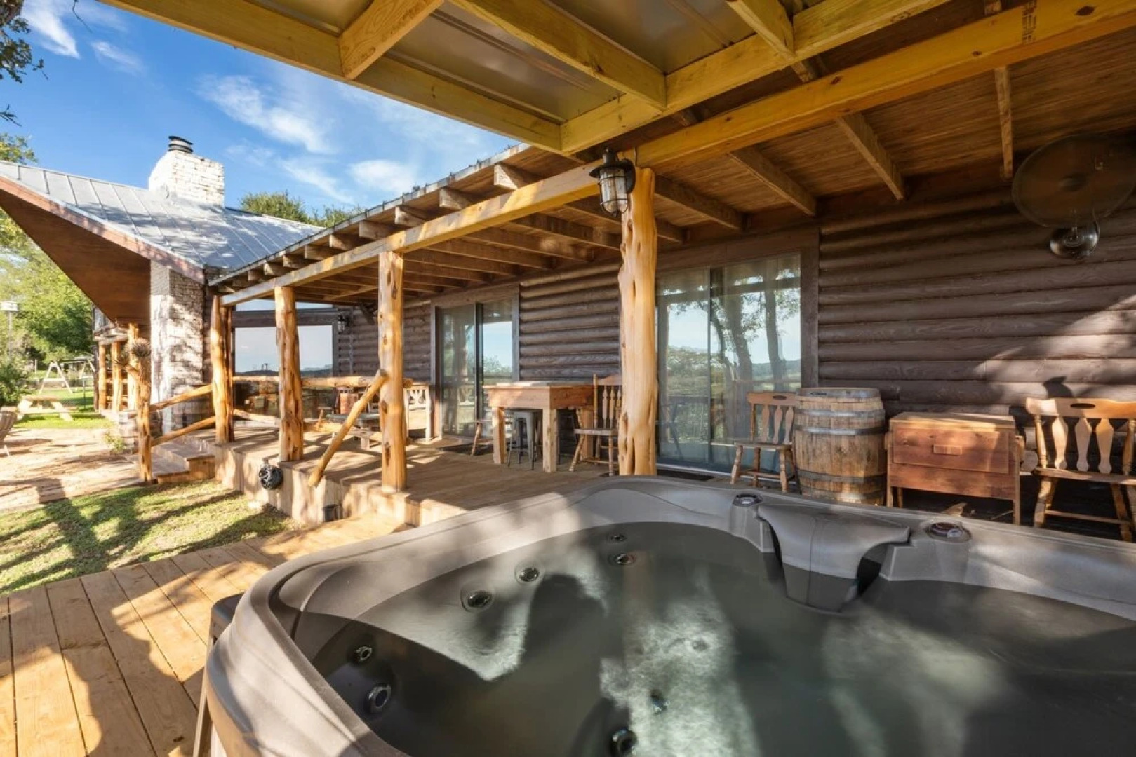 Guadalupe Bluff Log Cabin 4 Bedroom Home by RedAwning