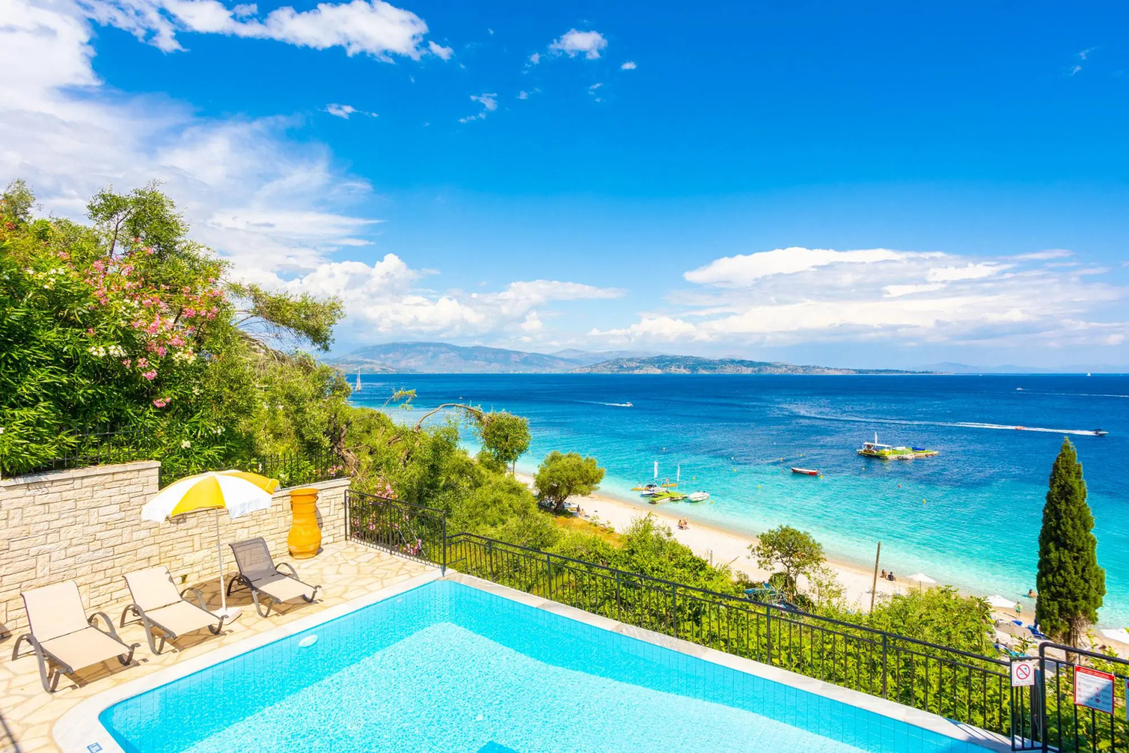 Villa Kerkyroula Large Private Pool Walk to Beach Sea Views A C Wifi Car Not Required - 1972