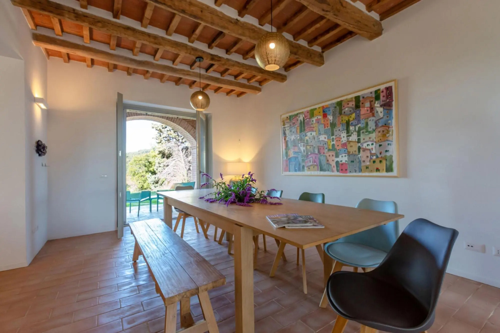 In an enchanting position, located on a hill, Podere Calcina is a recently completely renovated farm-Podere Calcina