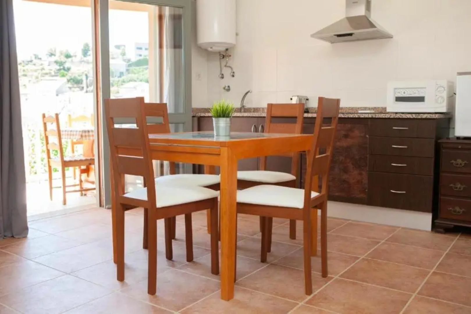 One bedroom appartement at Ponte da Barca 100 m away from the beach with city view and terrace