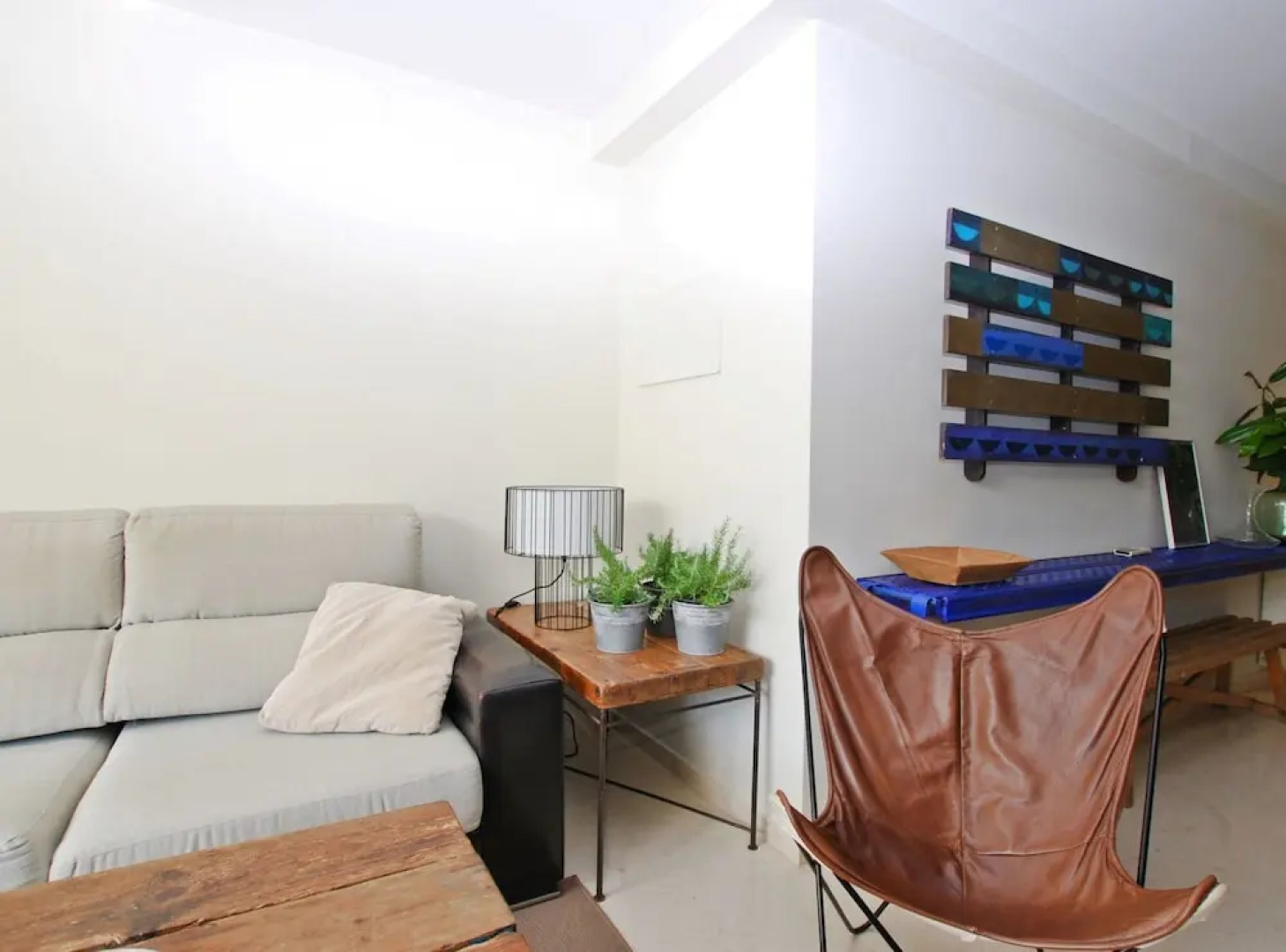 Blue fridge apartment