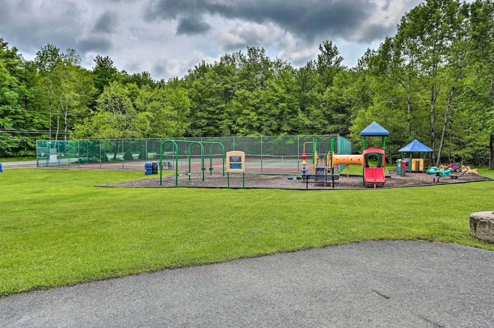 Game Room & Fire Pit: Tree-lined Pocono Lake Cabin