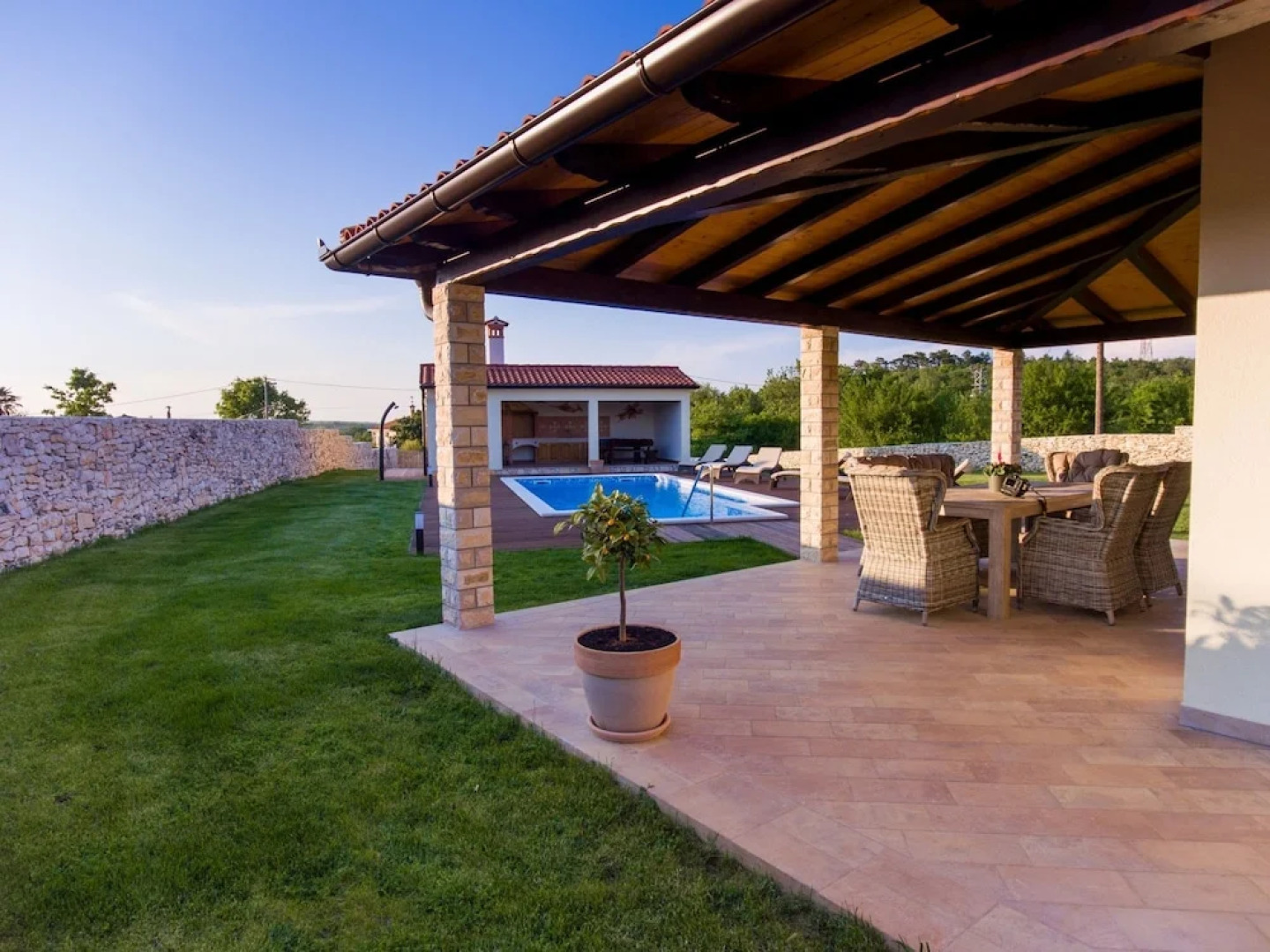 Luxury Villa With Swimming Pool, Summer Kitchen and Play Area Near Rabac and Labin