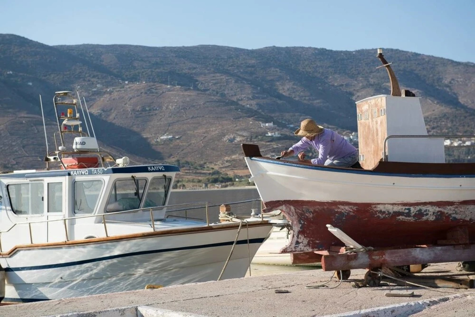 Bright Blue Studio near Stone Tower 1690 • Andros