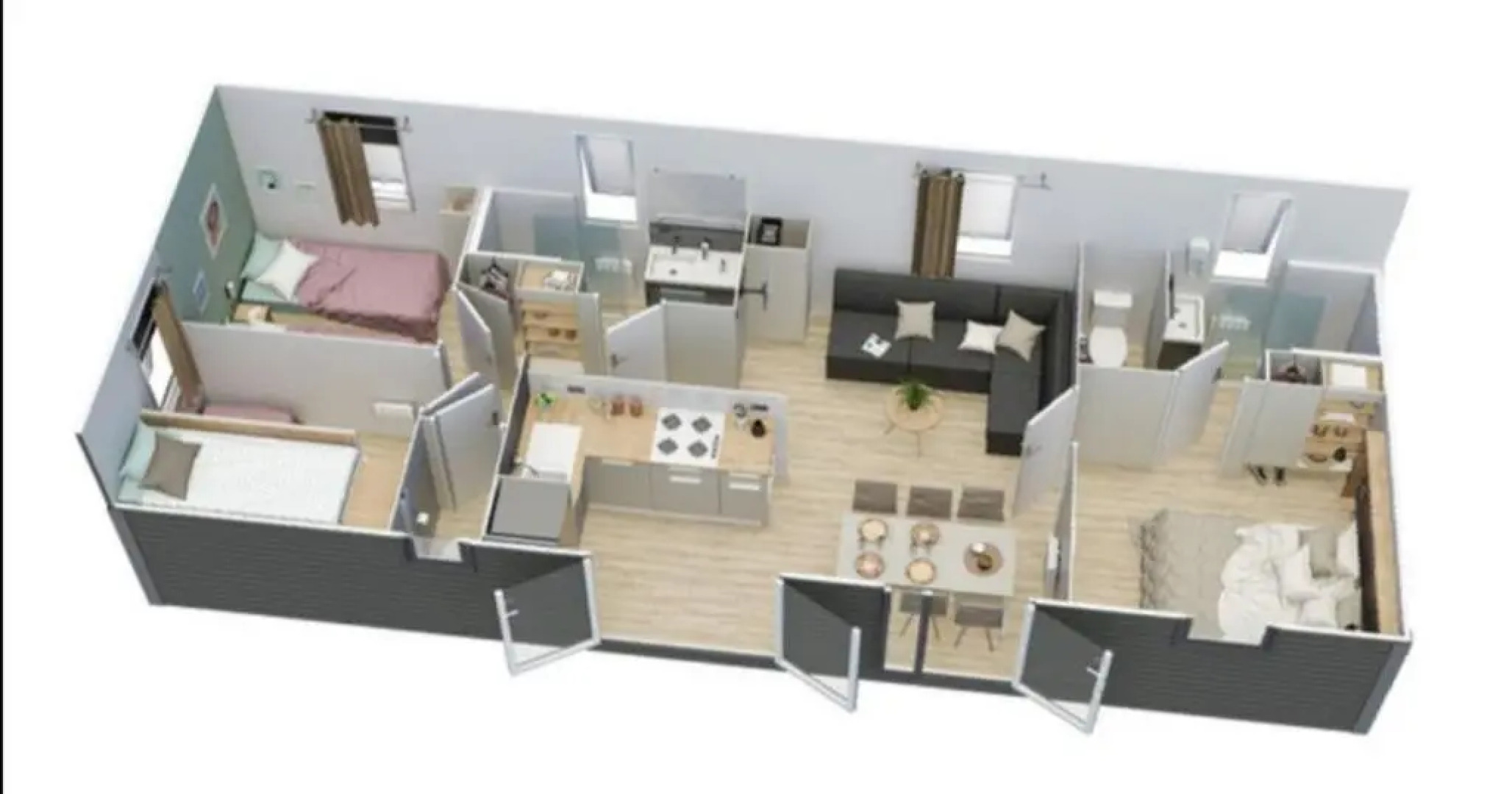 Location bassin d'Arcachon Mobil-home - camping 6 à 8 pers