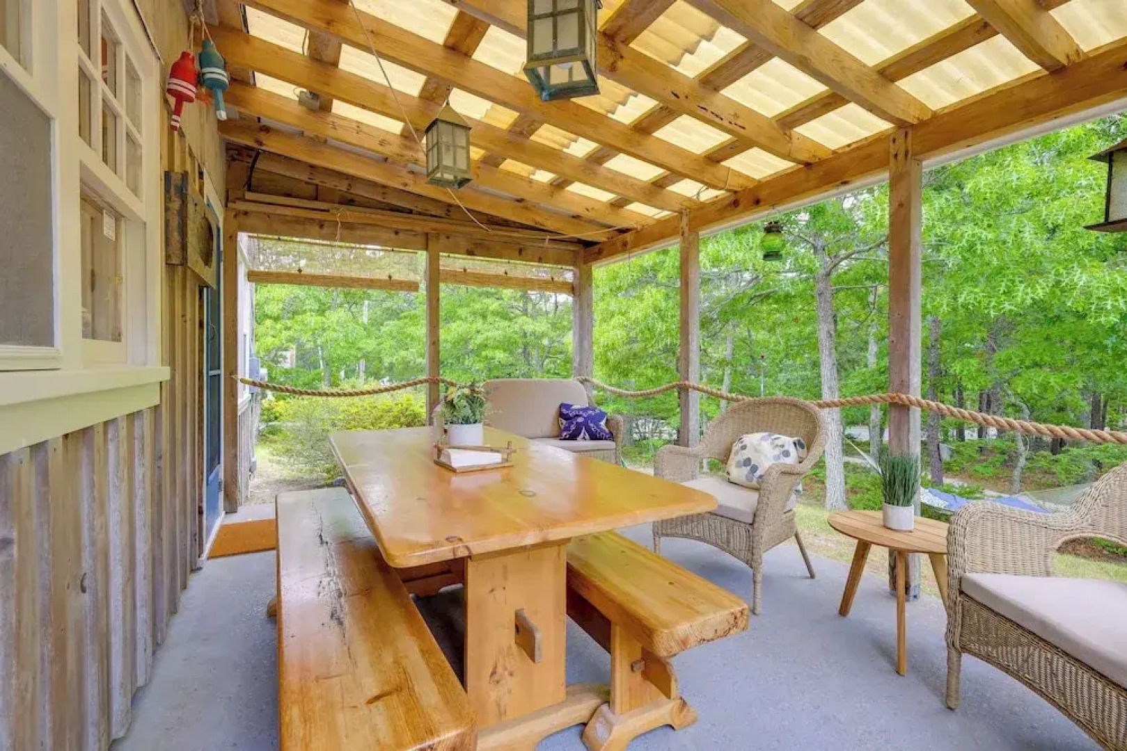 Yard & Fire Pit: Unique Cape Cod Home in Brewster
