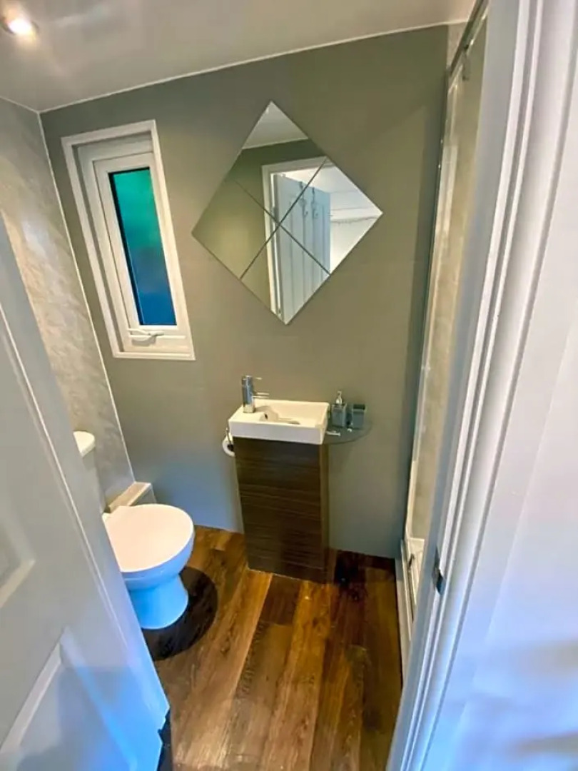 Apple tree hut, in a private garden