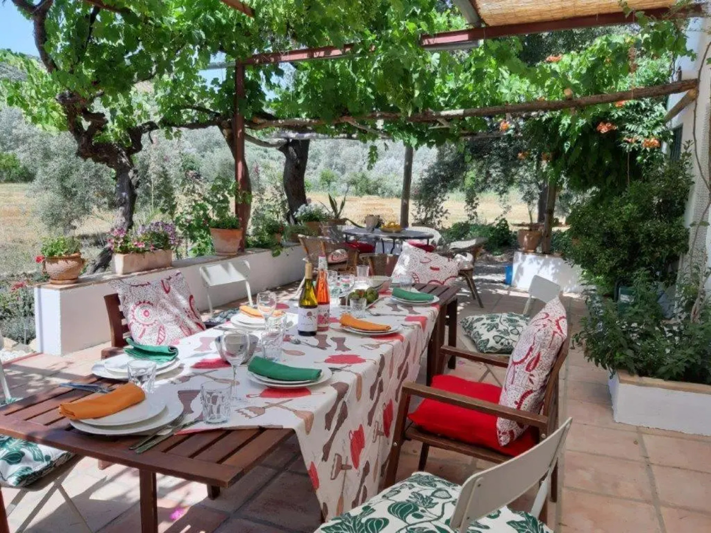 FINCA LOS MELEROS Andalucian farmhouse set in its own land with beautiful terraces, garden & pool.