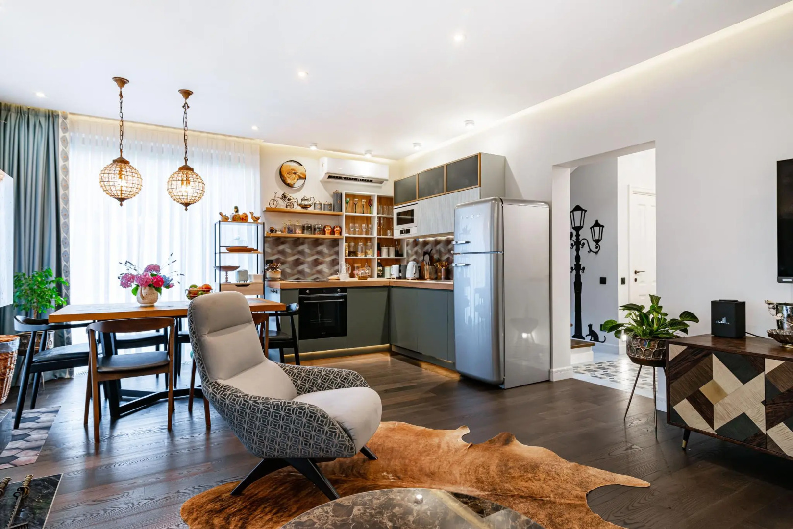 Шале Камин в снегах