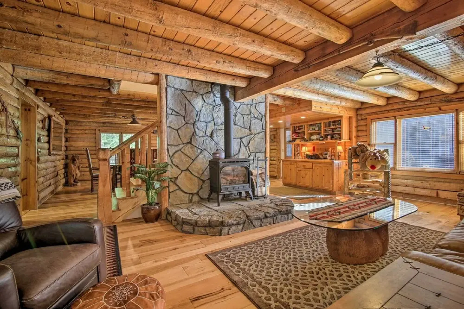 5 Mi to Hiking: Custom Cabin w/ Deck in Arnold!