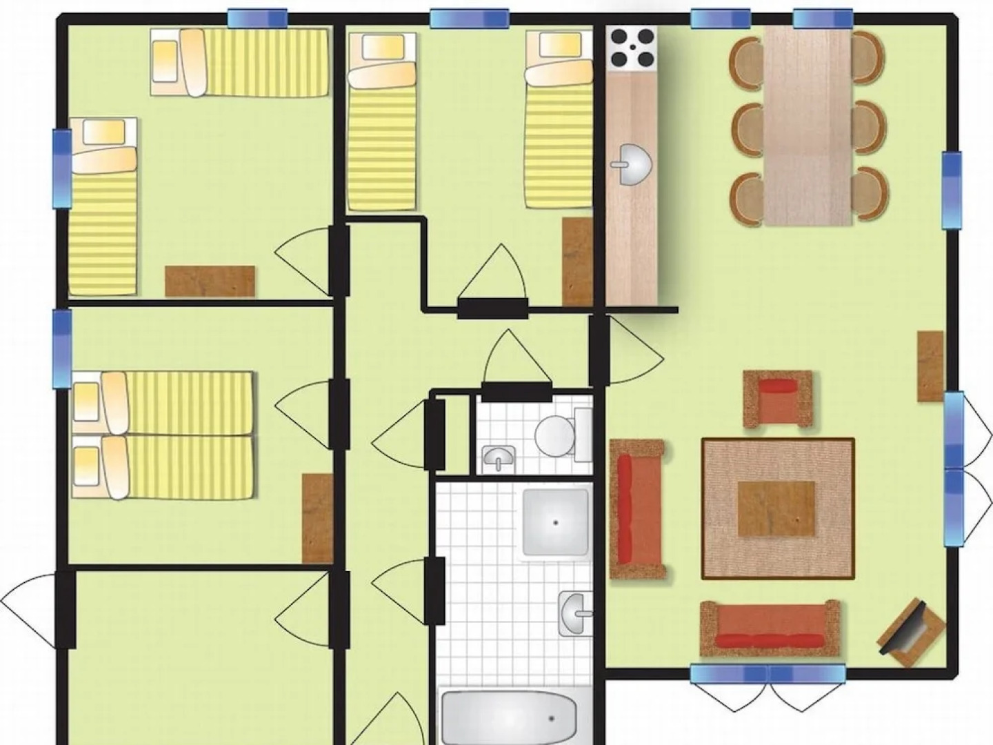 Well-kept Bungalow With Dishwasher Near the Beach