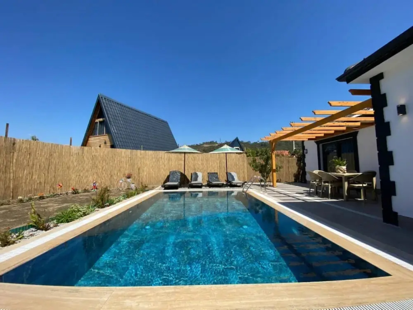 Villa With Jacuzzi Pool Backyard in Fethiye