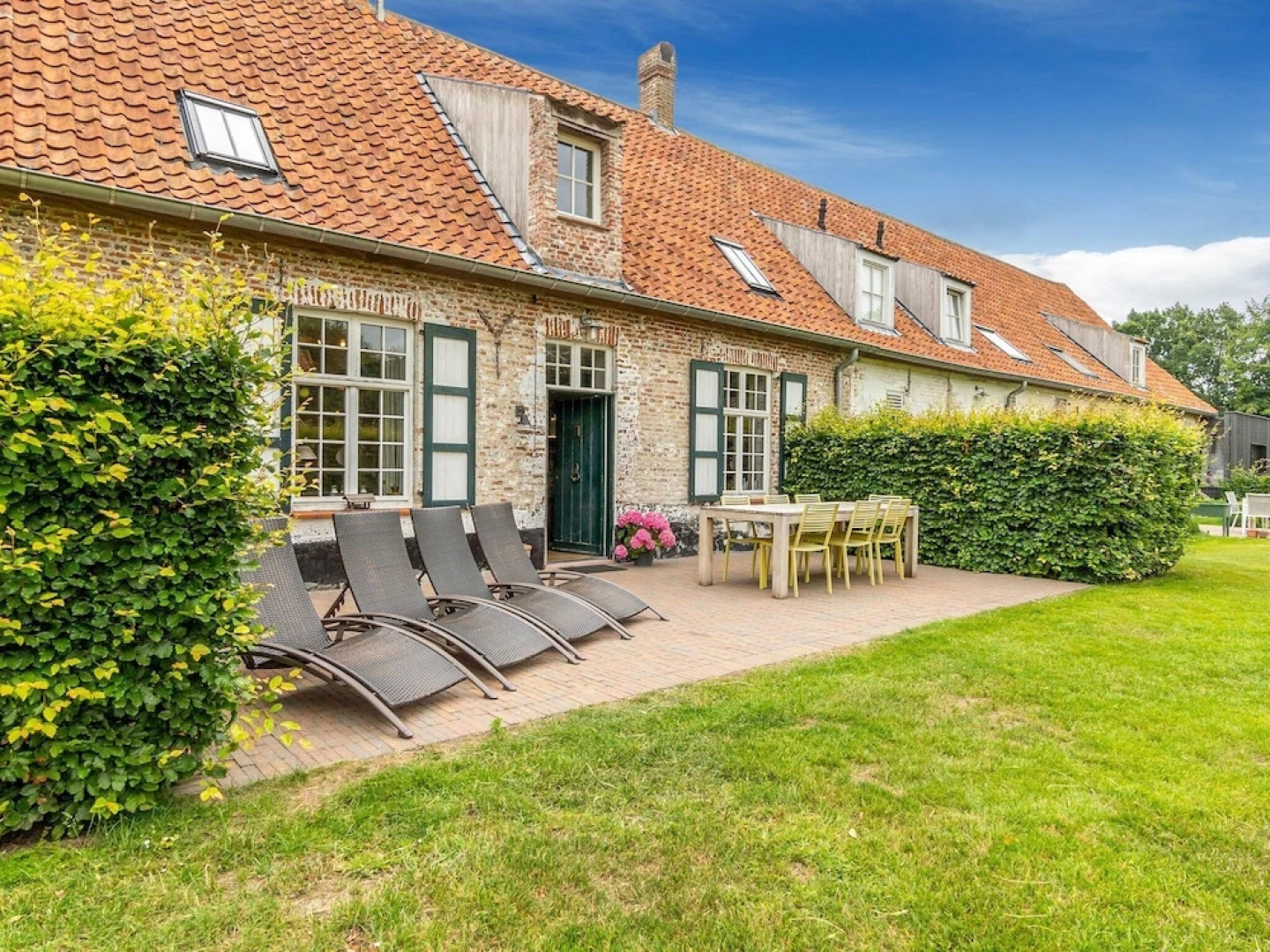 Manor House in Farm Complex in Middle of Polder Landscape near Damme