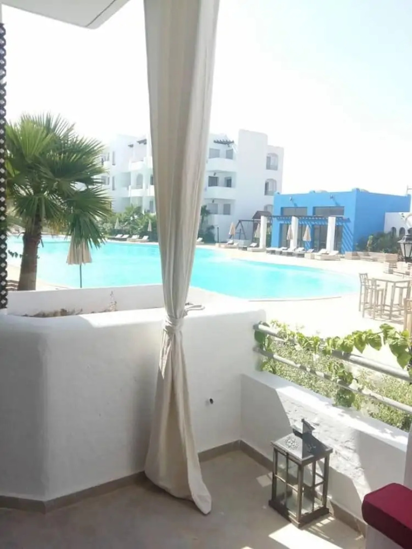 Apartment With one Bedroom in Province de Benslimane, With Wonderful sea View, Pool Access and Furnished Terrace - Near the Beach