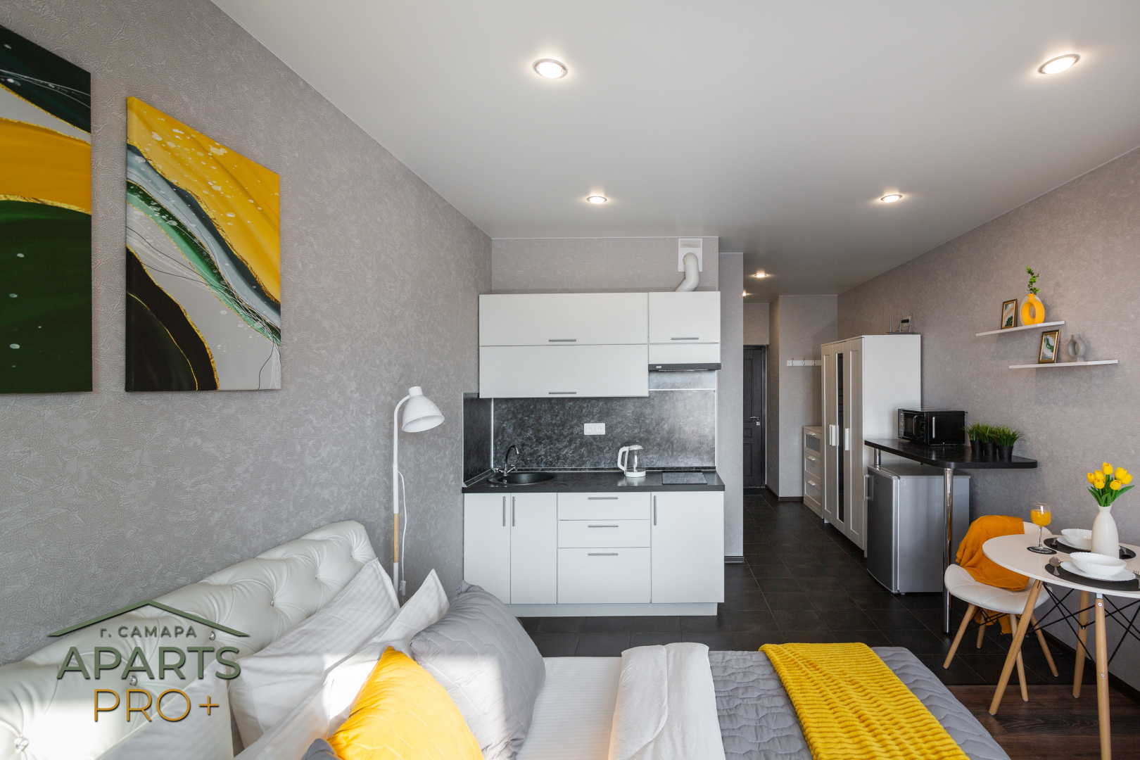 Квартира Aparts Pro Видовая 3-х местная студия с панорамным балконом в ЖК Арго на 12 этаже