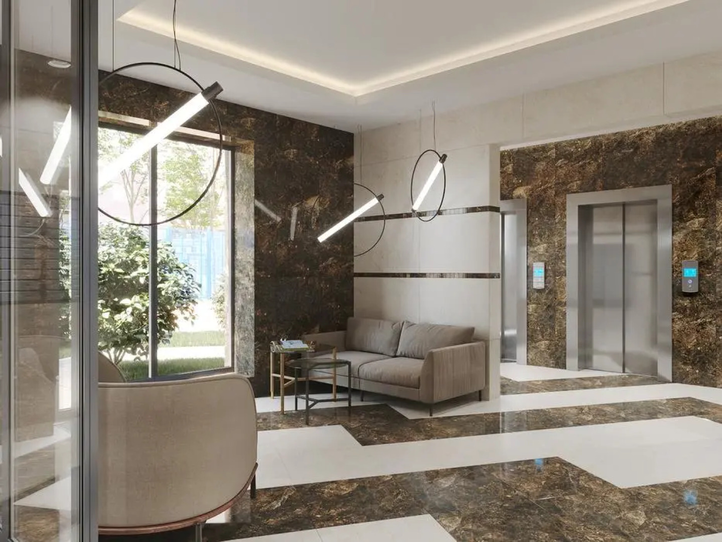 Апартаменты с Двумя комнатами в Новом доме с видом на Барамзиной 38