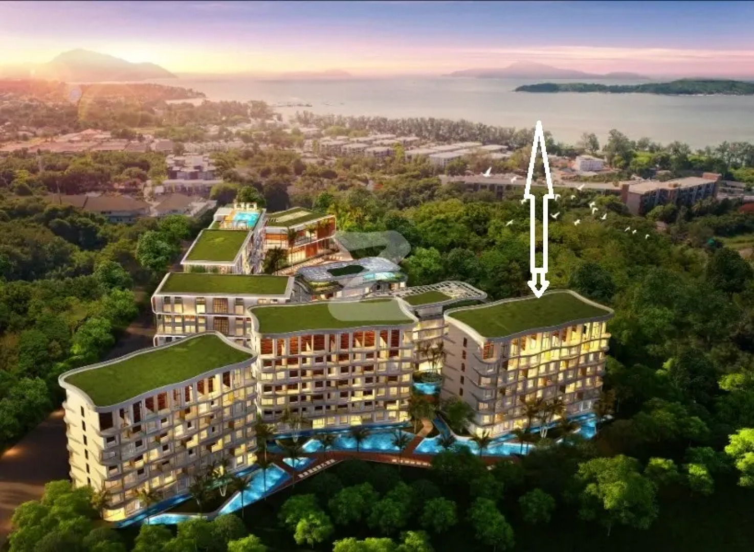 Апартаменты в 5-звездочном отеле c видом на море и аквапарком