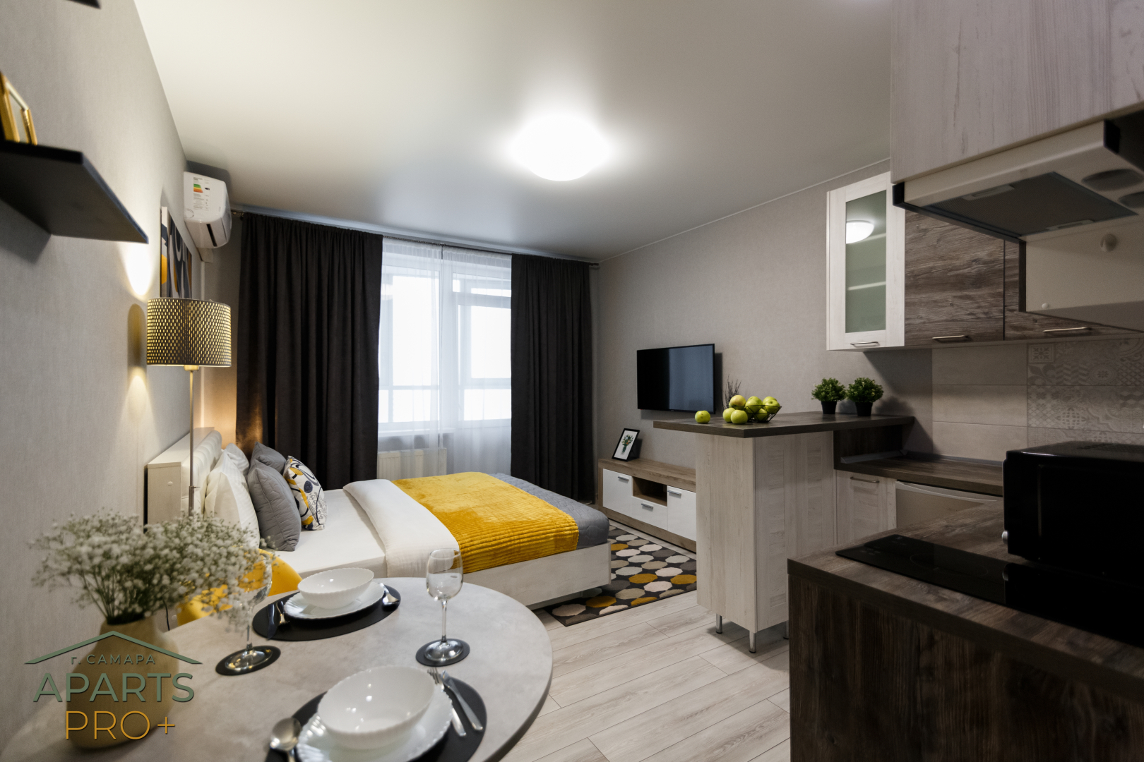 Квартира Aparts Pro Видовая студия с панорамным балконом в ЖК Арго на 22 этаже