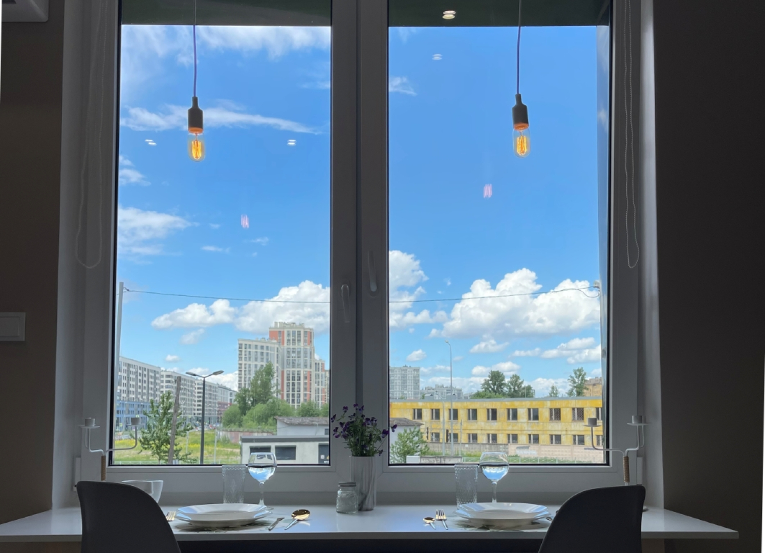 Апартаменты Уютная студия на 2х с видом на город