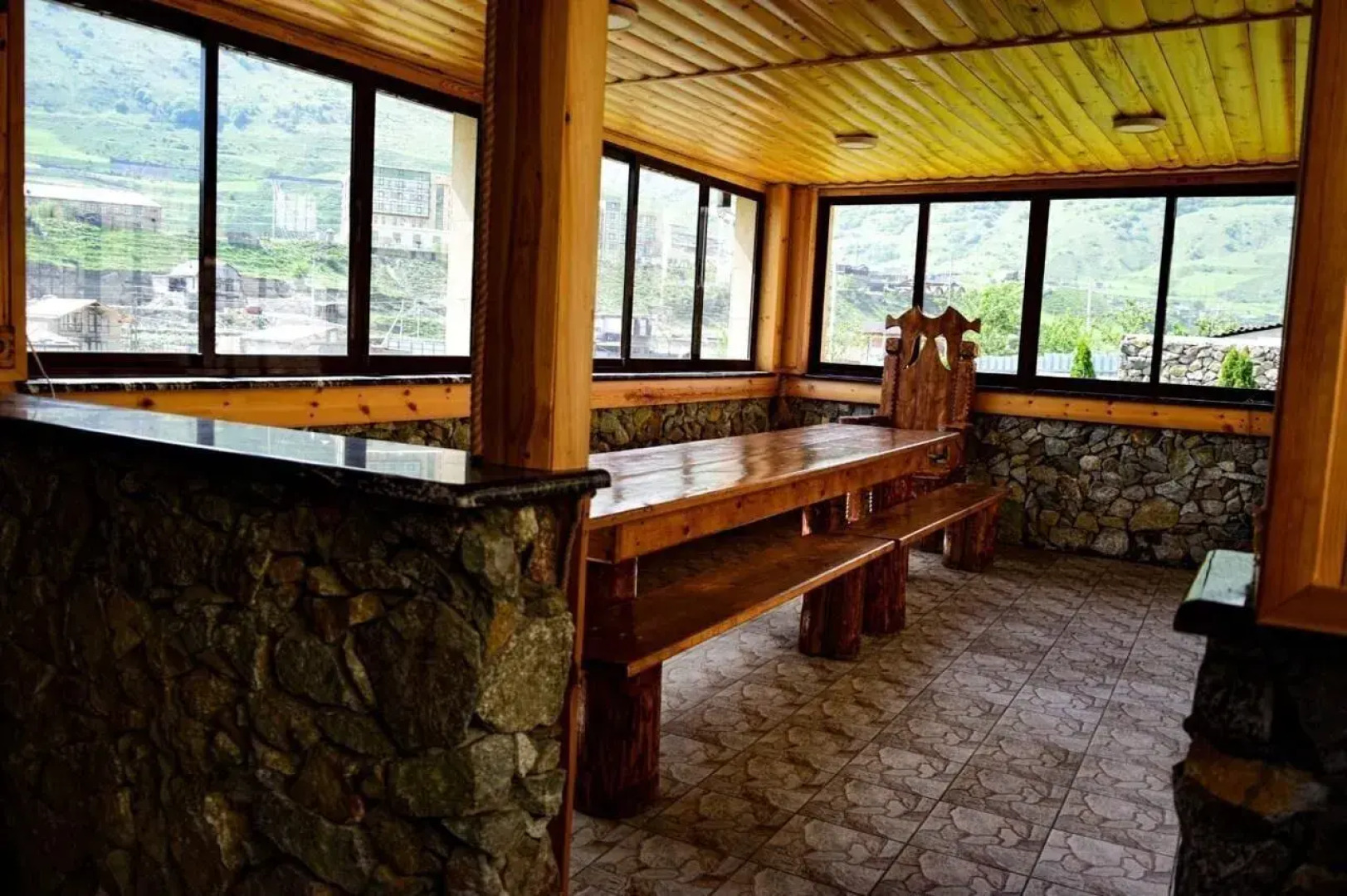 Частный Дом в горах Вeрхний Фиагдoн с баней и бассейном