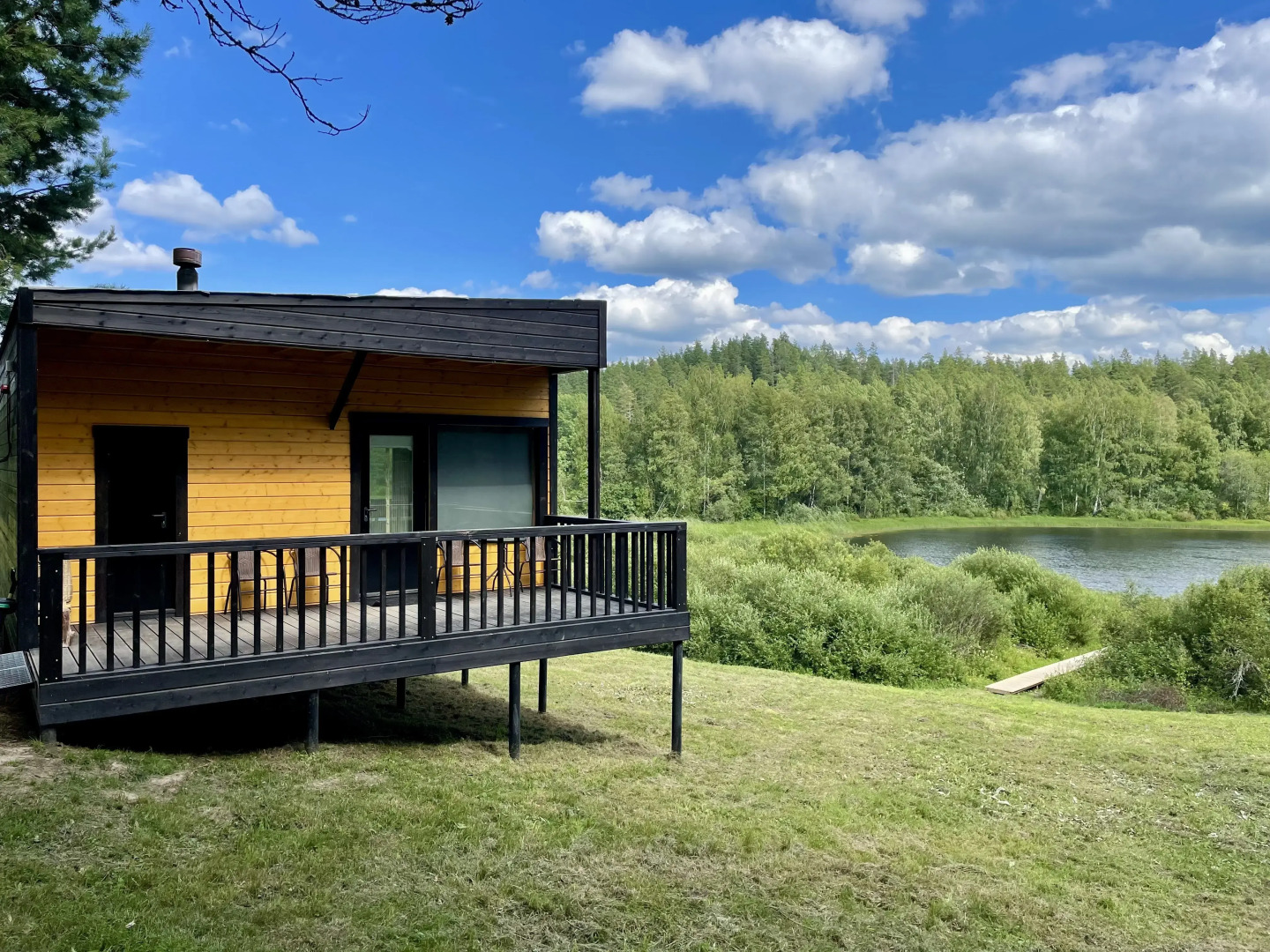 Частный дом Дом отдыха Холмово в диком лесу на берегу реки с панорамными окнами