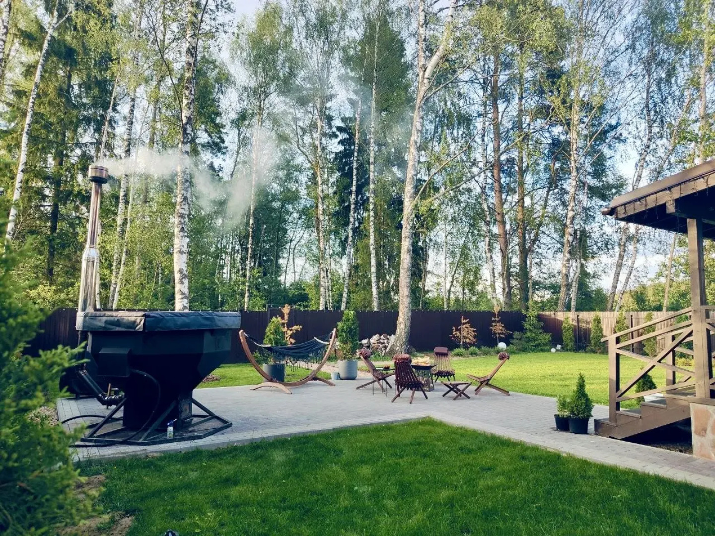 Частный дом Уютный с 3 спальнями и чаном рядом с лесом