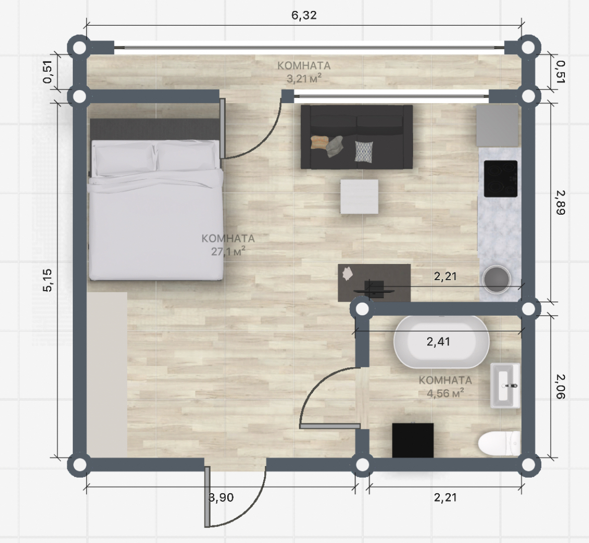 Апартаменты TopHouse на Можжевеловой 18, 9 этаж