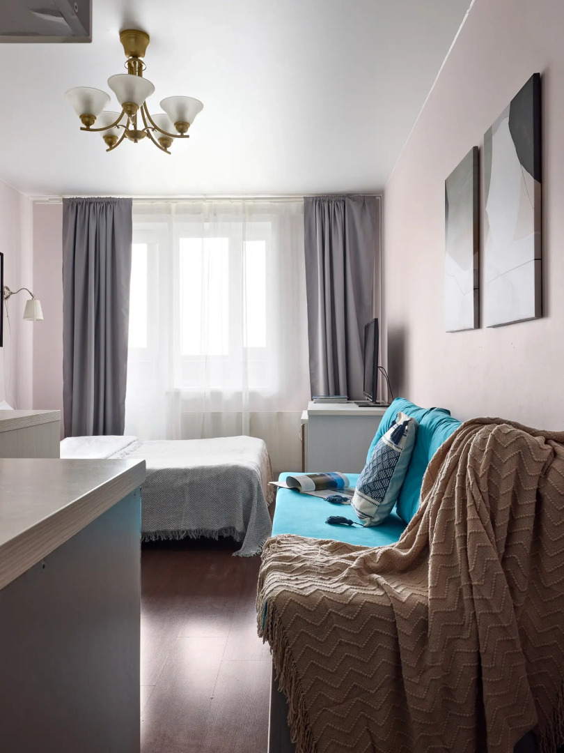 Квартира Студия Бирюза в 3 минутах пешком от метро Лесная