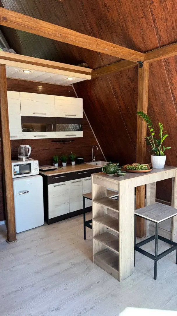 Шале А-фрейм Горный приют в эко стиле с потрясающим видом на горы Красной Поляны