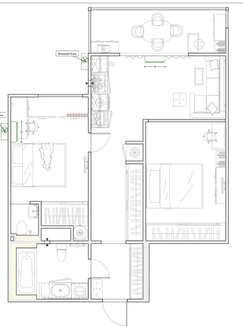 Квартира Видовая трешка на море