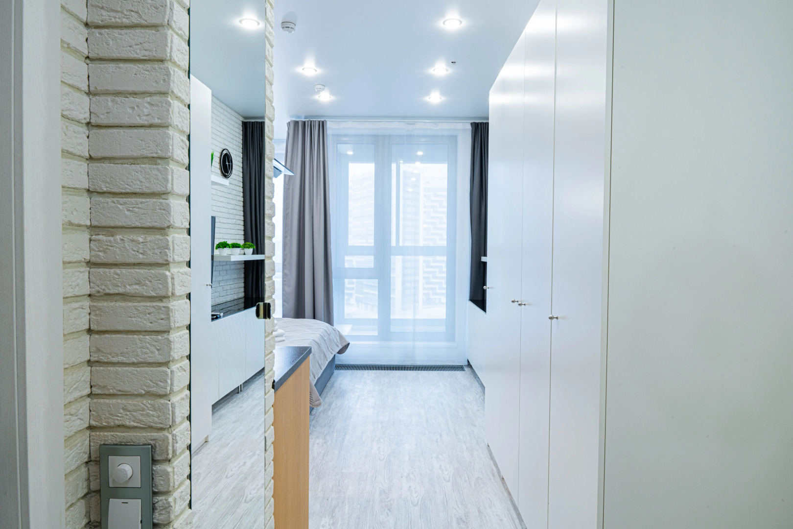 Апартаменты Lalapart Gray-white с панорамными окнами у метро ЦСКА