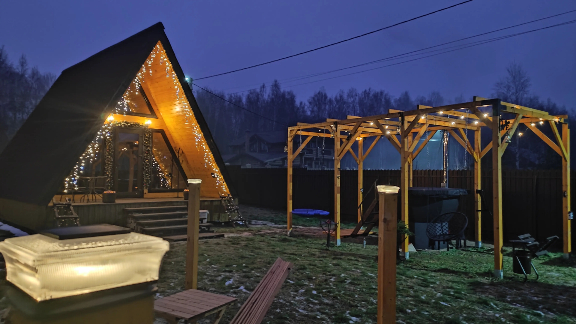 Частный Дом А-фрейм с банным чаном