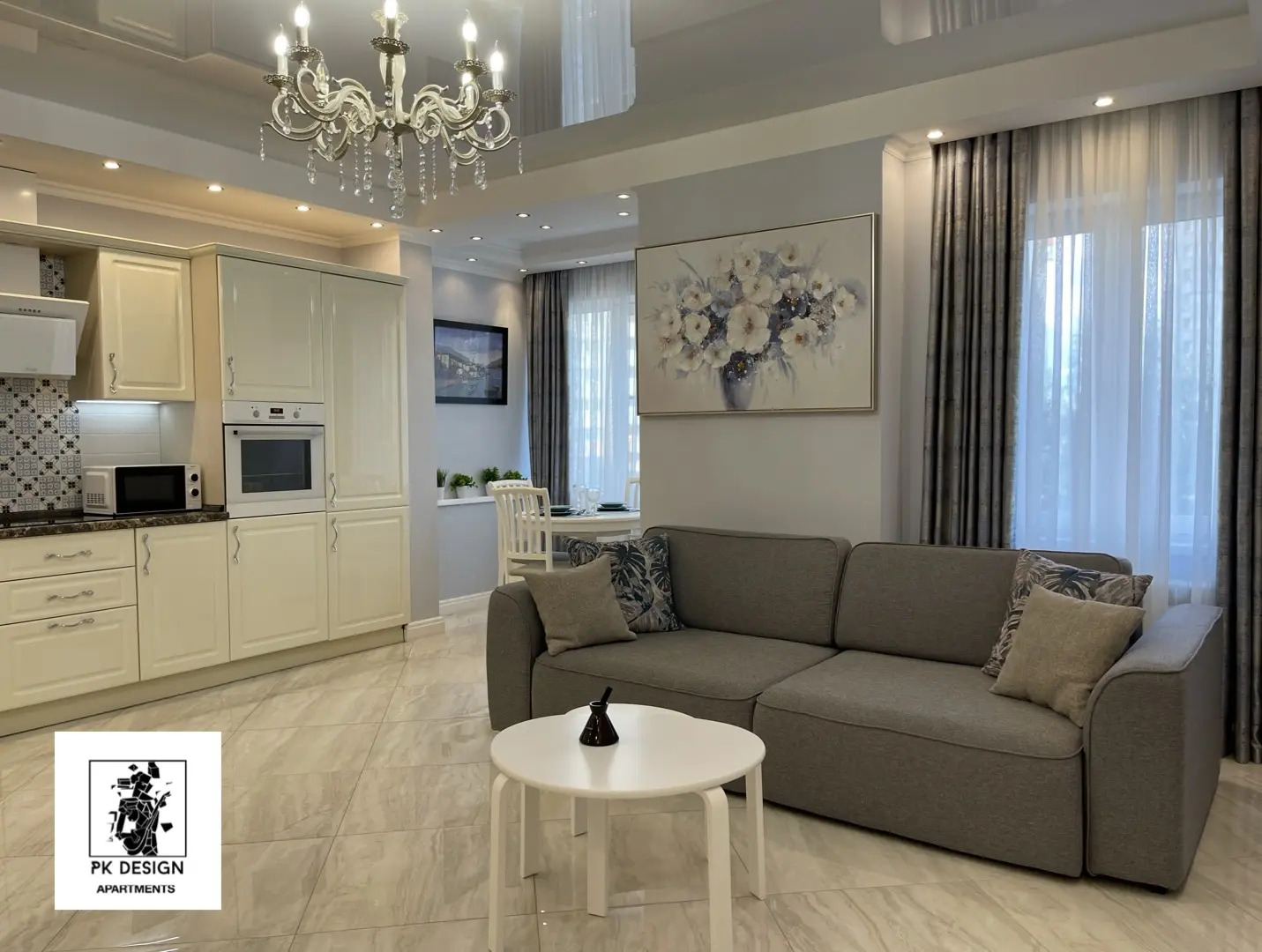 PK DESIGN - двухкомнатная квартира с отдельной спальней