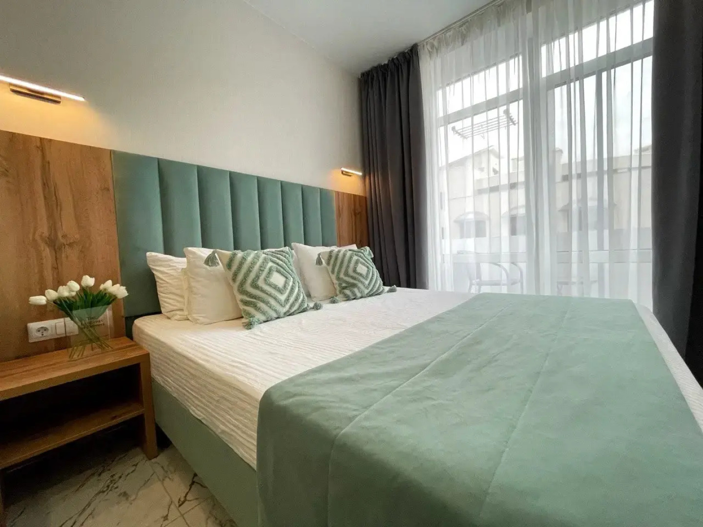 Апартаменты с Балконом 3 Минуты до Моря