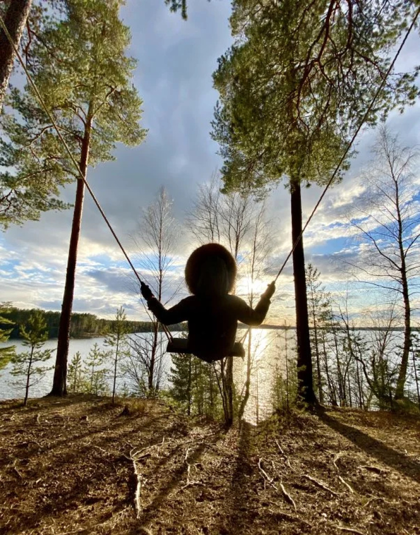 Апартаменты с сауной на озере Красавица