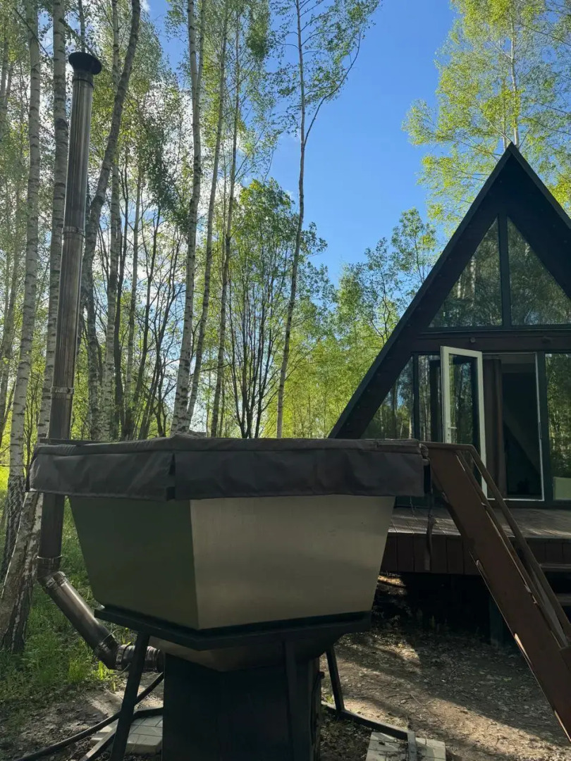 Частный дом с чаном на дровах в ЭКО дуб