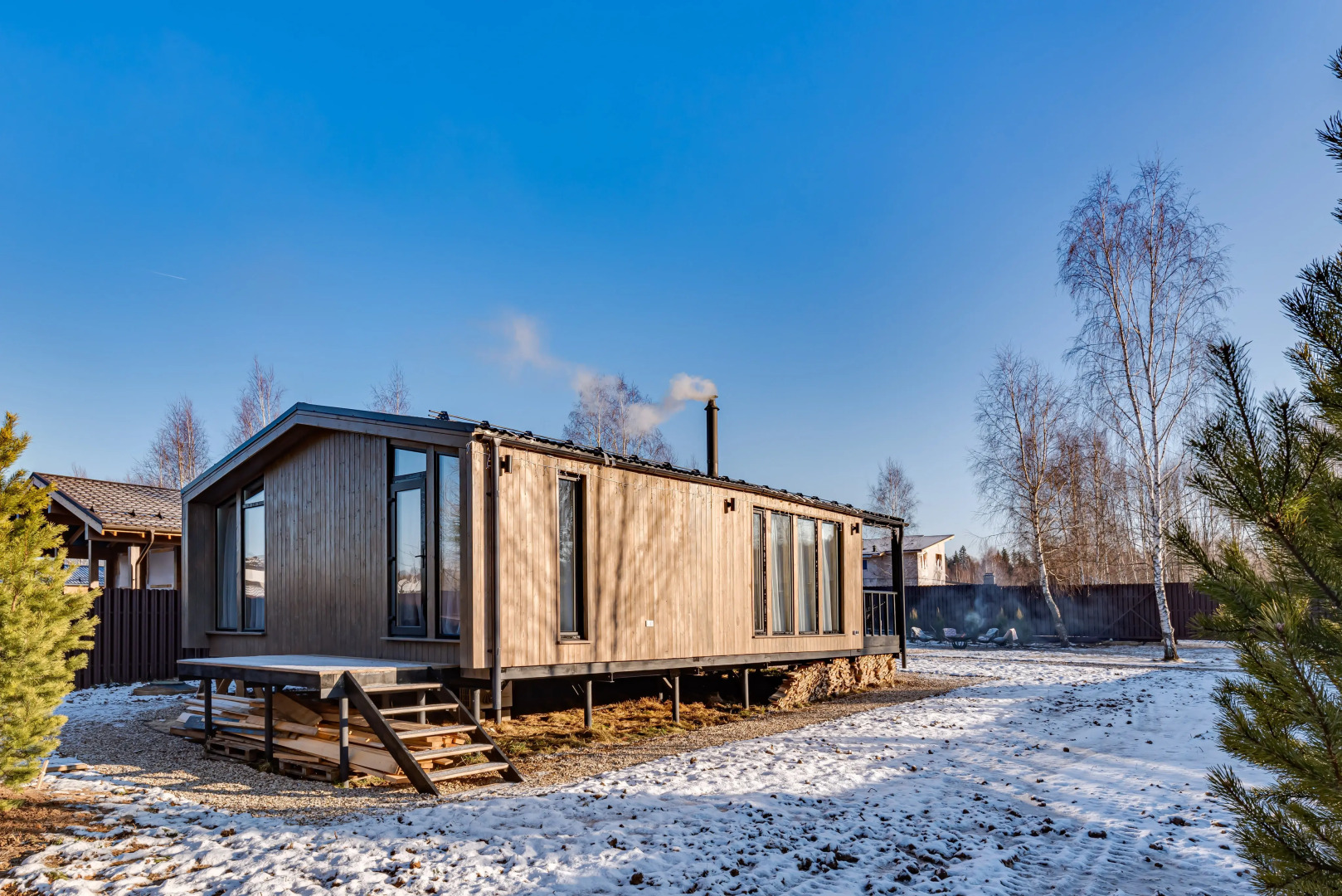 Частный Дом с камином, сауной и панорамными окнами