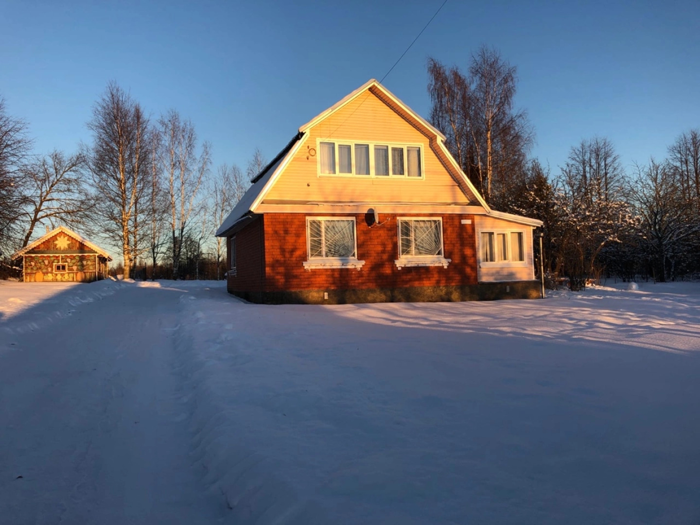 Гостевой Дом с Камином и Баней у Озера