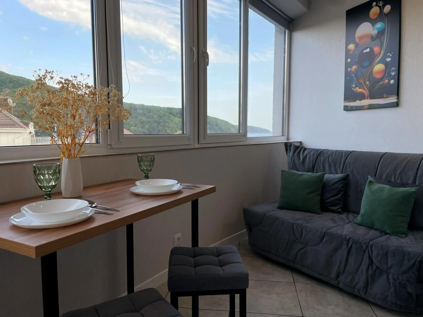 Апартаменты с Панорамным Видом Горы и Море